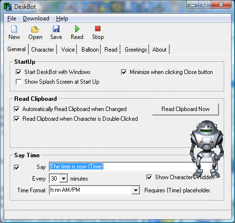 Screenshot of DeskBot